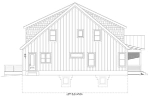 L7871-A Modern Farmhouse Left Elevation, 3 Bedrooms, 3.5 Bathrooms | Pine Haven Lodge 