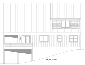 L7871-A Modern Farmhouse Rear Elevation, 3 Bedrooms, 3.5 Bathrooms | Pine Haven Lodge 