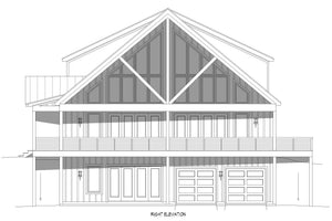 L7871-A Modern Farmhouse Right Elevation, 3 Bedrooms, 3.5 Bathrooms | Pine Haven Lodge 