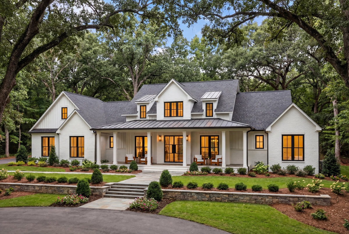 H7782-A Transitional House, 3 Bedrooms, 3.5 Bathrooms | Bramblewood House Plan Exterior-2