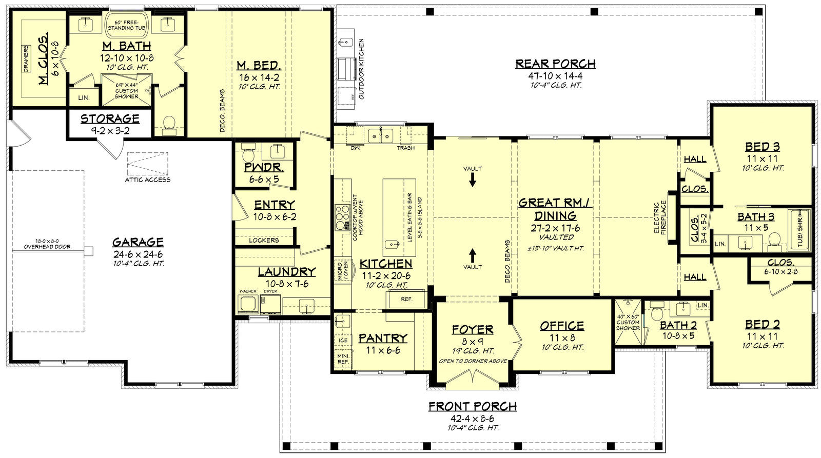 H7782-A Transitional House, 3 Bedrooms, 3.5 Bathrooms | Bramblewood House Plan Exterior