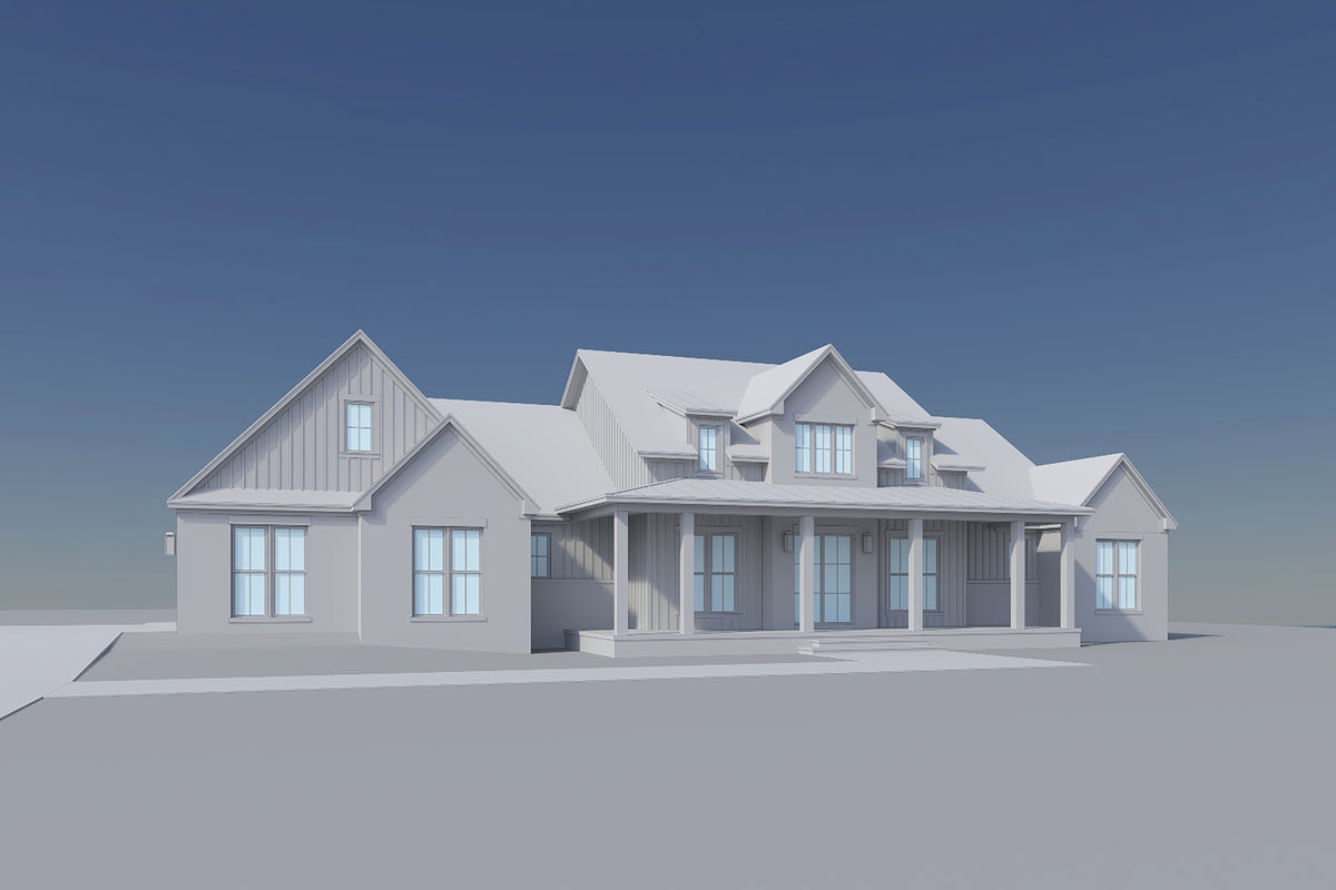 H7782-A Transitional House Grayscale1, 3 Bedrooms, 3.5 Bathrooms | Bramblewood House Plan 