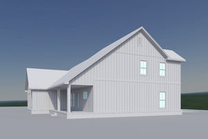 H8378-A Country House, 4 Bedrooms, 2.5 Bathrooms | Highgrove House Plan Grayscale