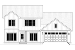 H8378-A Country House, 4 Bedrooms, 2.5 Bathrooms | Highgrove House Plan Front CAD