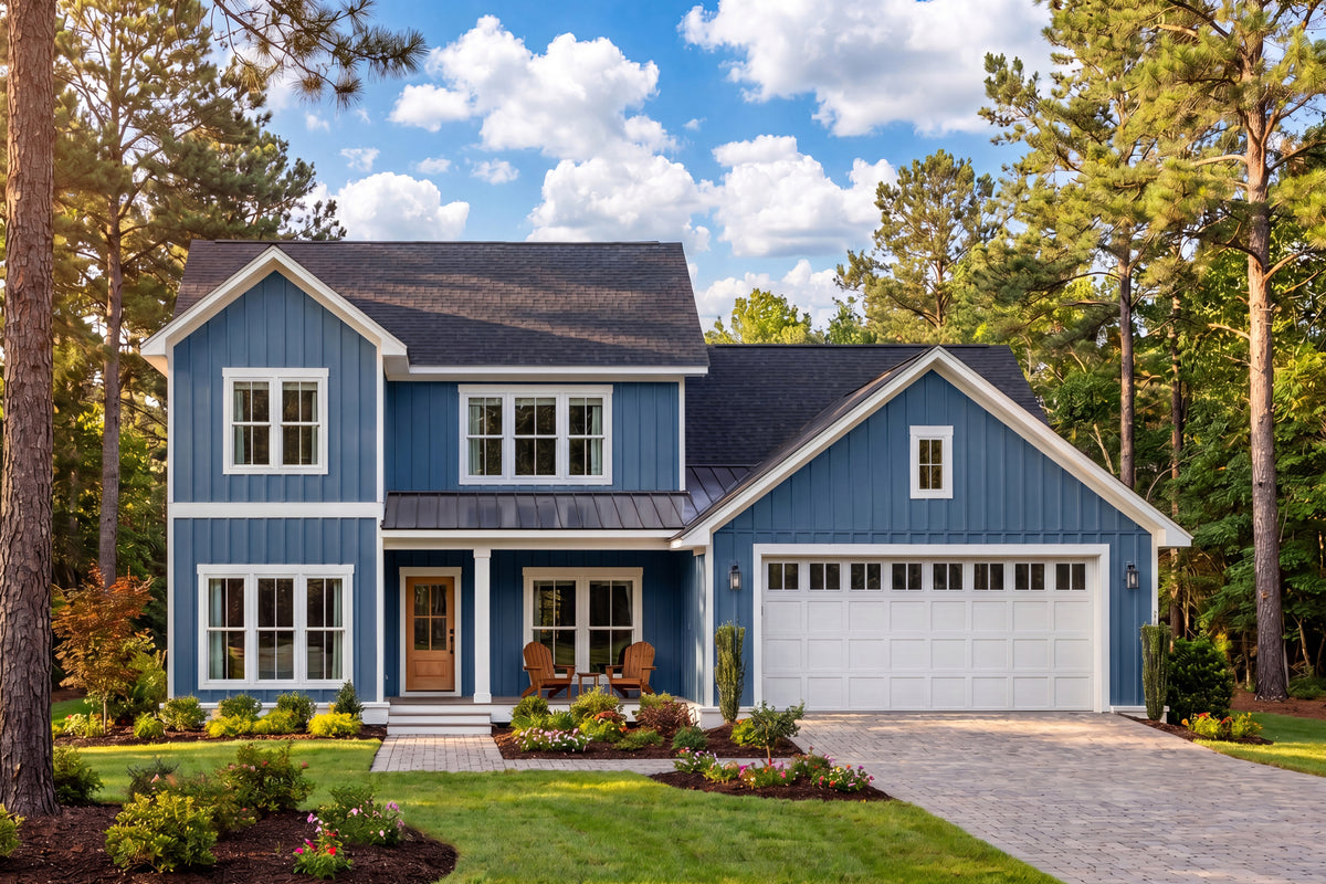 H8378-A Country House, 4 Bedrooms, 2.5 Bathrooms | Highgrove House Plan Exterior-3