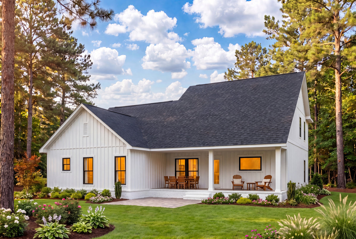 H8378-A Country House, 4 Bedrooms, 2.5 Bathrooms | Highgrove House Plan Exterior-8
