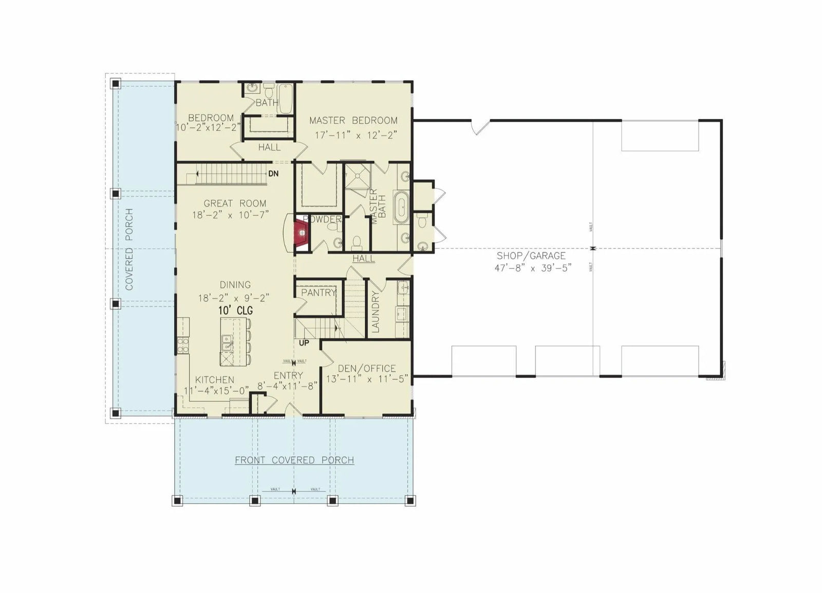 Autumn Dew Barndominium House Plan - Archival Designs House Plans