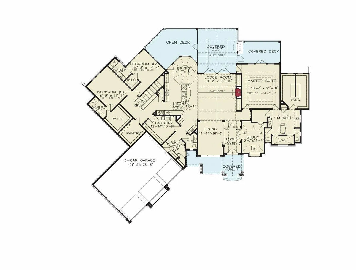 Tiger Creek H - Archival Designs House Plans, floor plan