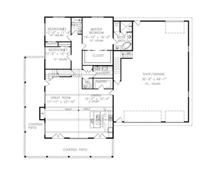 A7484-A Modern Barndominium 3 Bedrooms, 2 Bathrooms, 1 Half Bathroom House Floor Plan