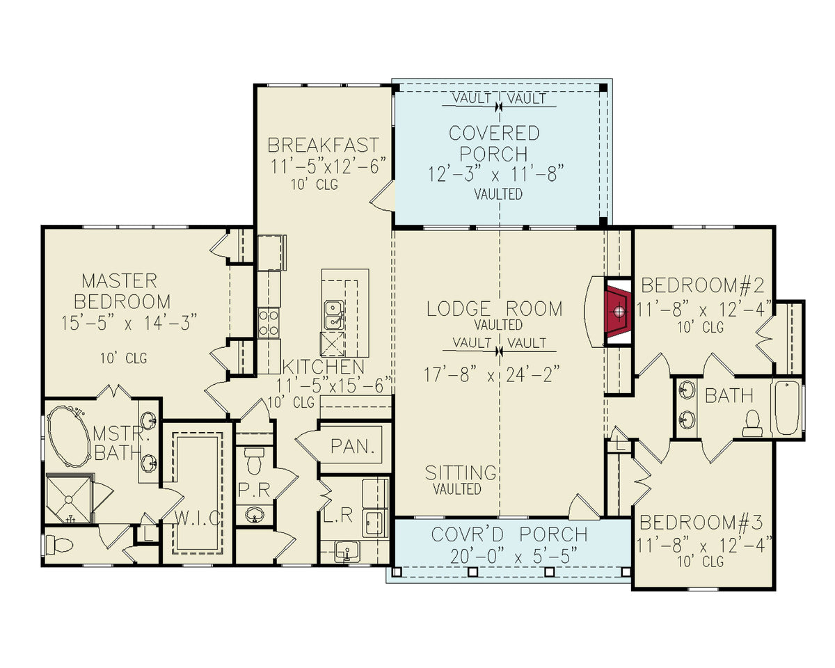 Silverton E Farmhouse - Archival Designs House Plans, floor plan