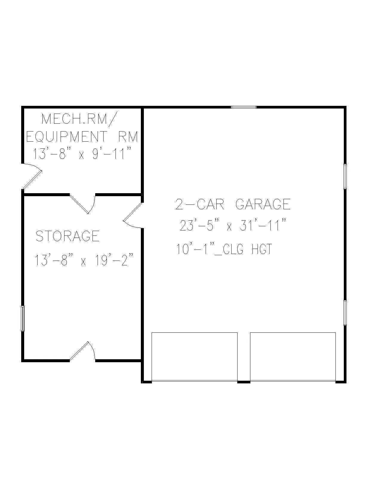 Amicalola Garage C Plan - Archival Designs House Plans