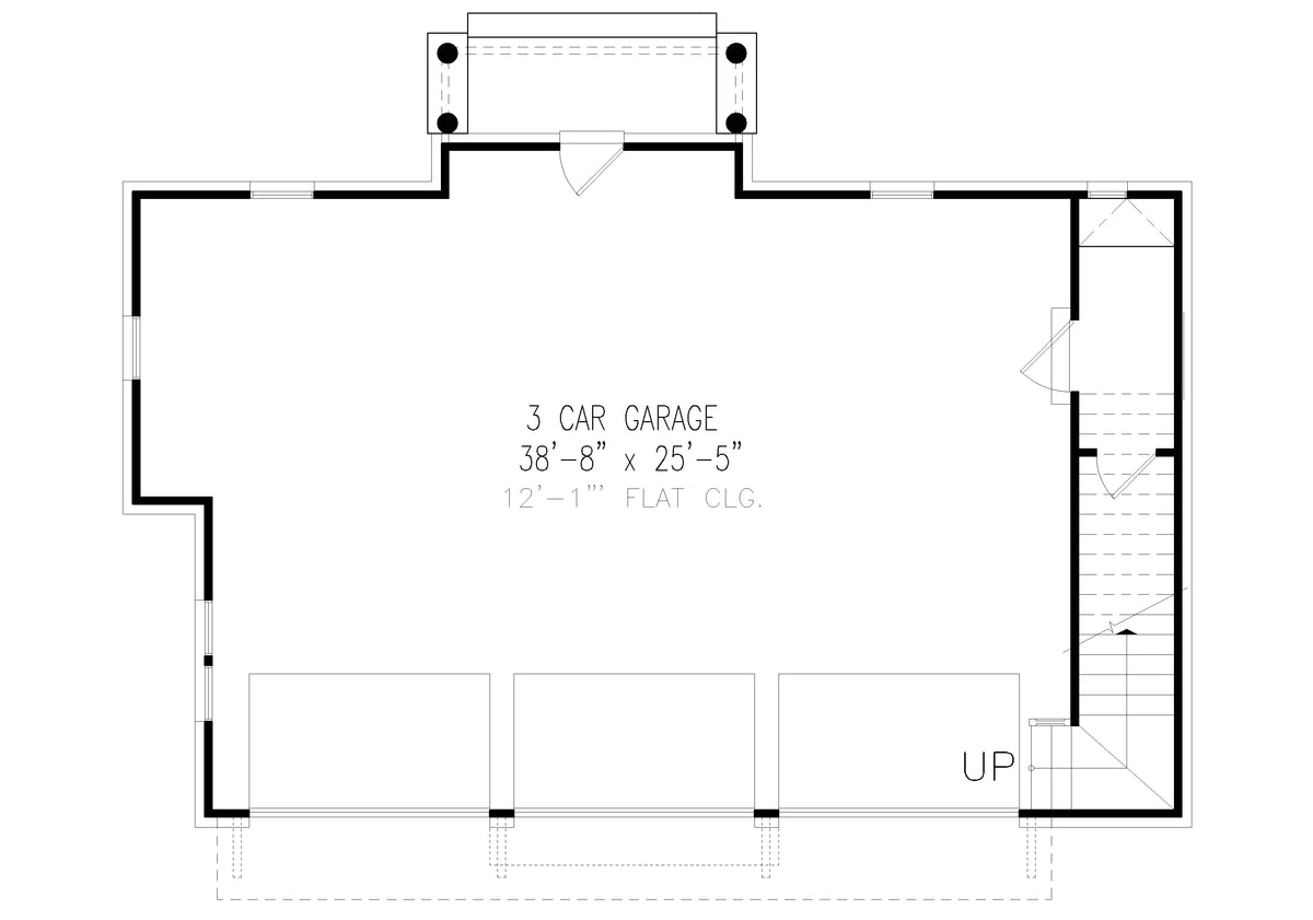 Cagle Detached Garage 3 Plan - Archival Designs House Plans, floor plan