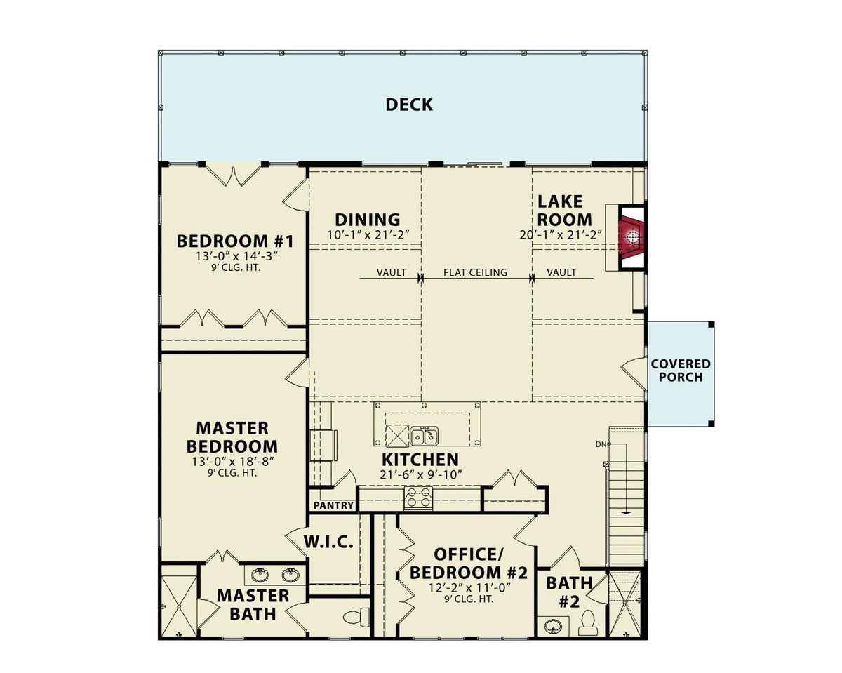 Pine Lake Cottage First Floor Plan