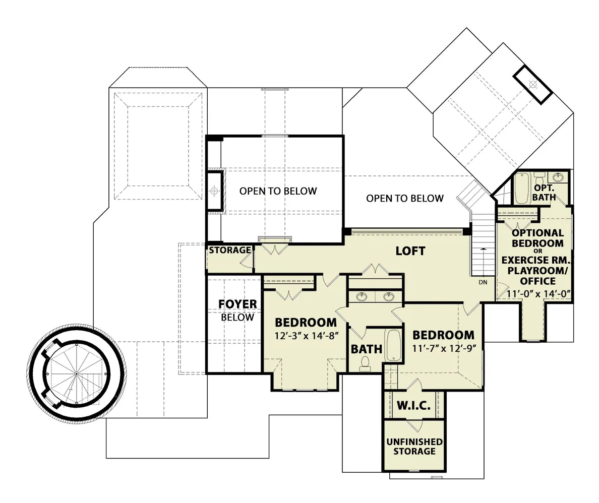 The Beacon Bluff Lighthouse 2 - Archival Designs House Plans, floor plan