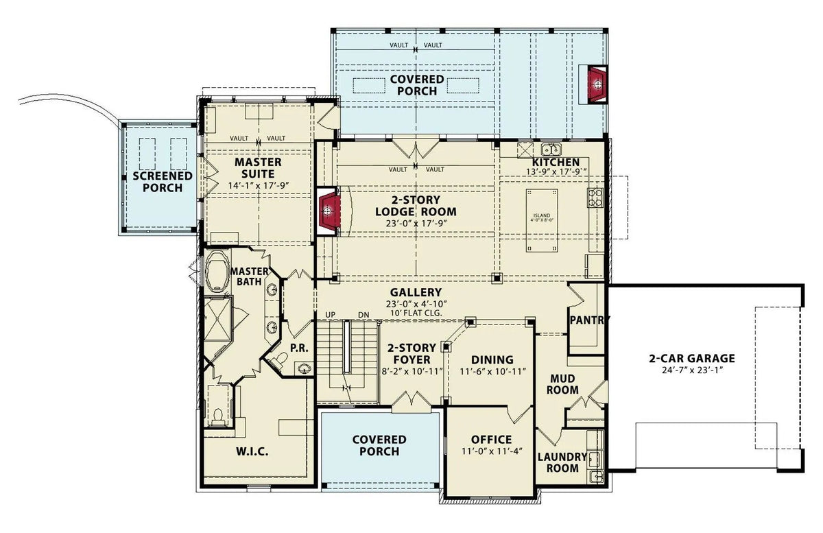 Barnwood B House Plan - Archival Designs House Plans, floor plan