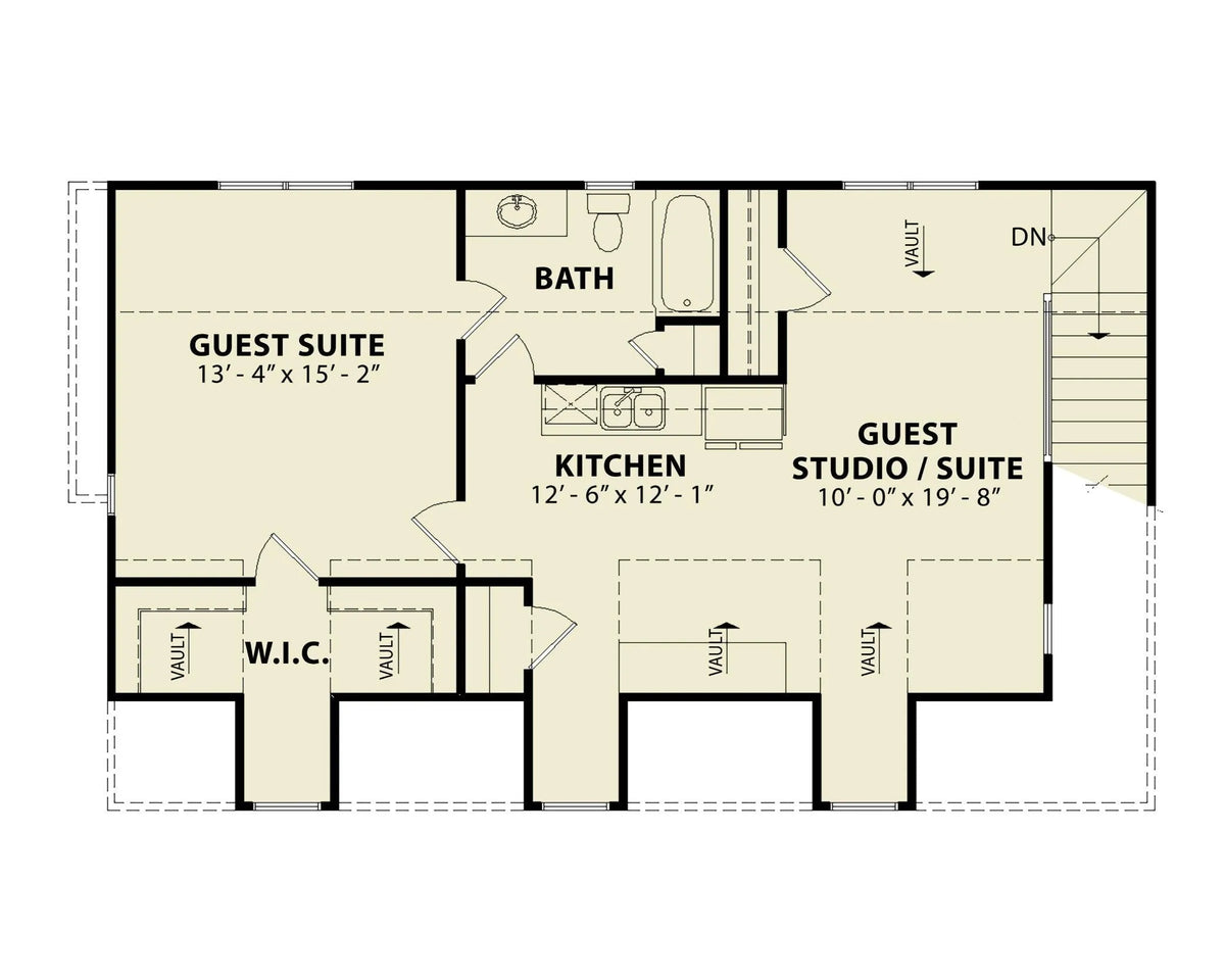 Newton Garage Apartment Plan - Archival Designs House Plans, floor plan