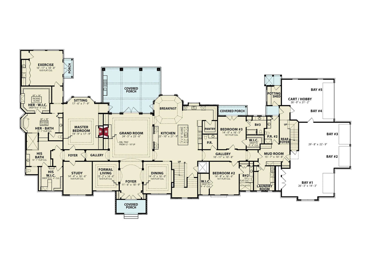 Athens Manor House Plan - Archival Designs House Plans, floor plan