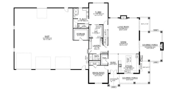 Blair House Plan | Barndominium style house plan | Two story House Plan