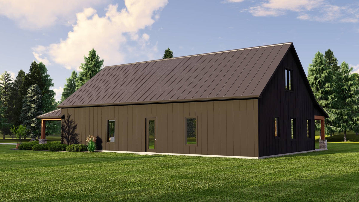 2700 Square Foot Rustic 3-Bed House Plan with L-Shaped Porch and a Loft