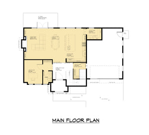 AC8167-A Contemporary House First Floor Plan, 3 Bedrooms, 2.5 Bathrooms | Gentsaryuk House Plan 