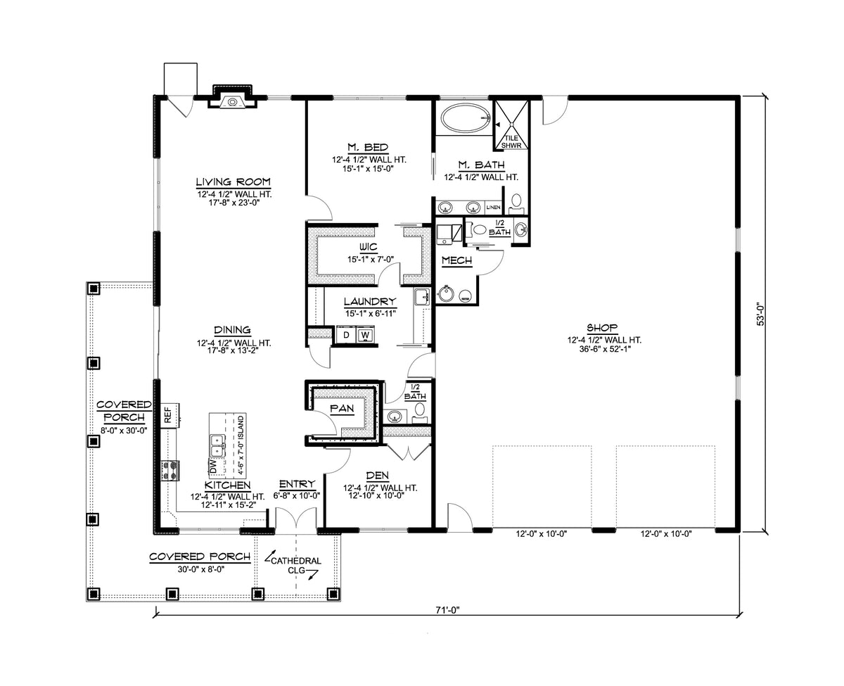 Barndominium House Plan with Massive Shop