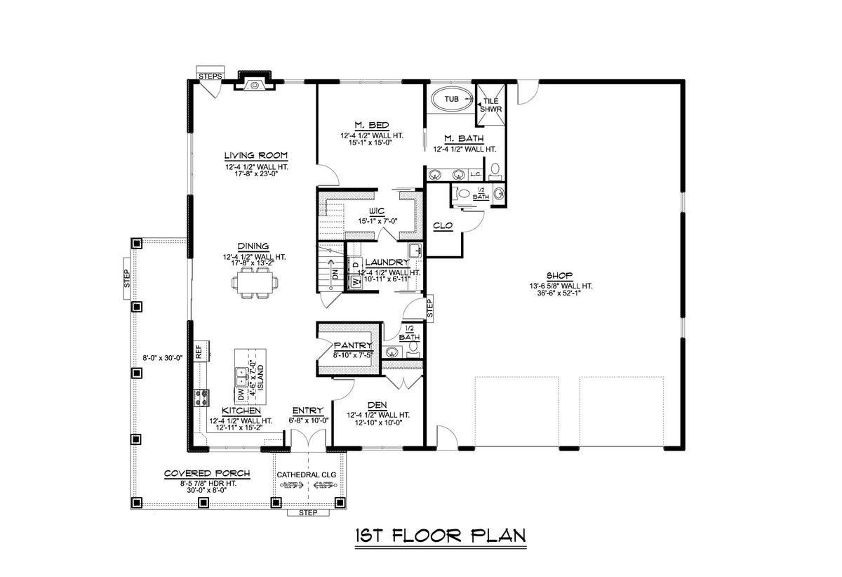 Barndominium House Plan with Massive Shop