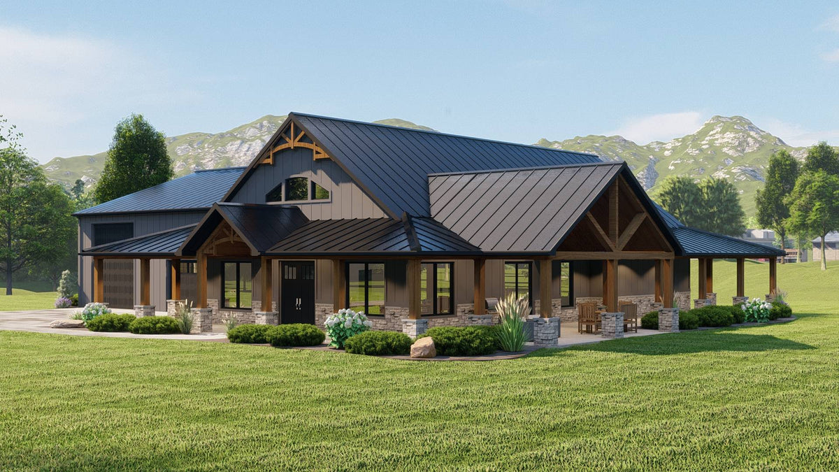 3-Bed RV-Friendly Barndominium House Plan Under 3100 Square Feet