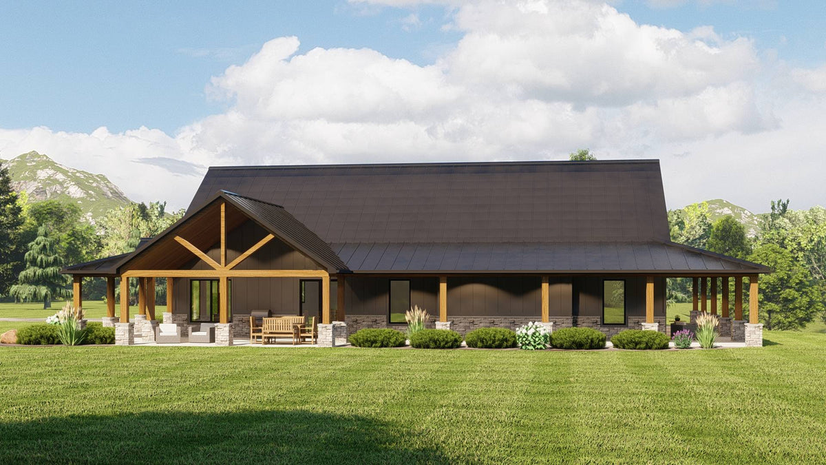 3-Bed RV-Friendly Barndominium House Plan Under 3100 Square Feet