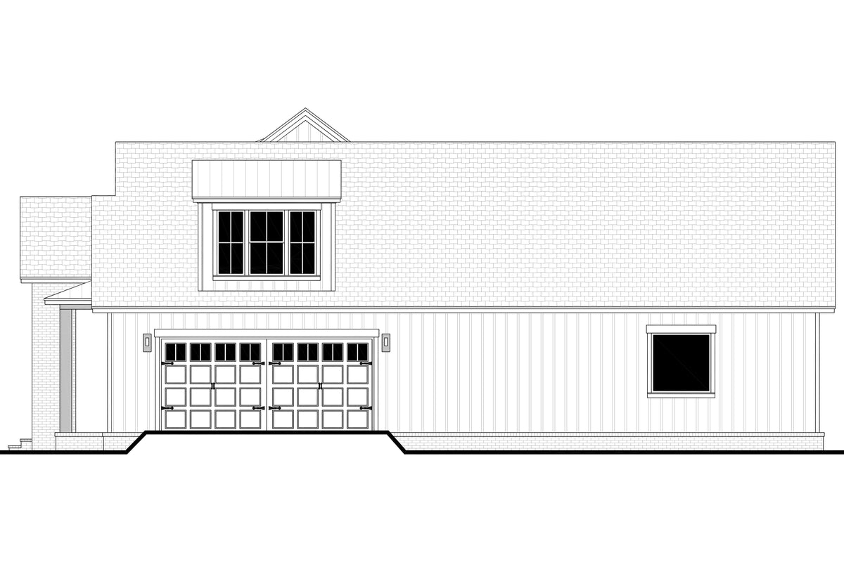H7639-A Transitional House Right CAD, 3 Bedrooms, 3.5 Bathrooms | Fitzgerald House Plan 