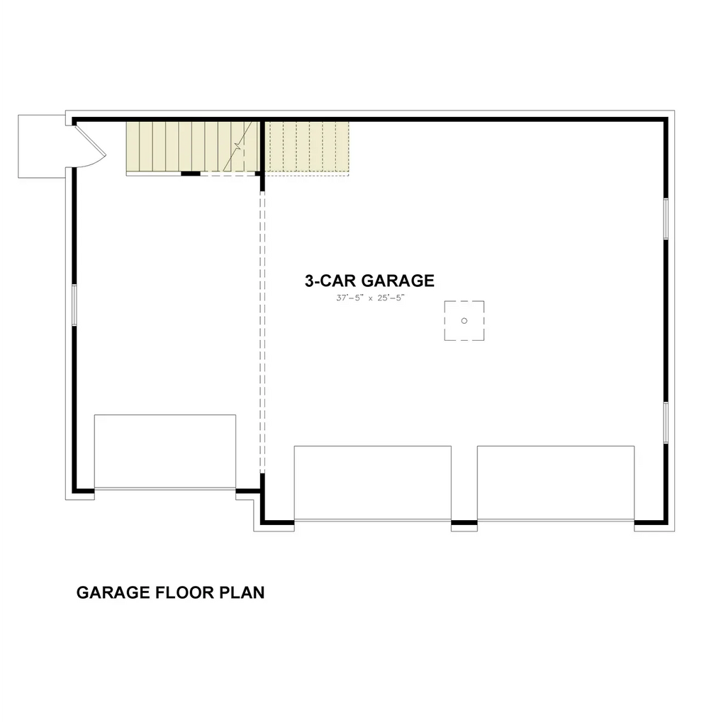 hinshaw garage floor plan, 3 car garage