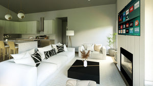 Q8415-A Barndominium House, 2 Bedrooms, 2 Bathrooms | 23295 House Plan Living Room