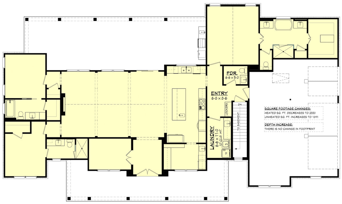 H7409-A 2379-S House Basement Stair Location Floor Plan 3 Beds 3.5 Baths