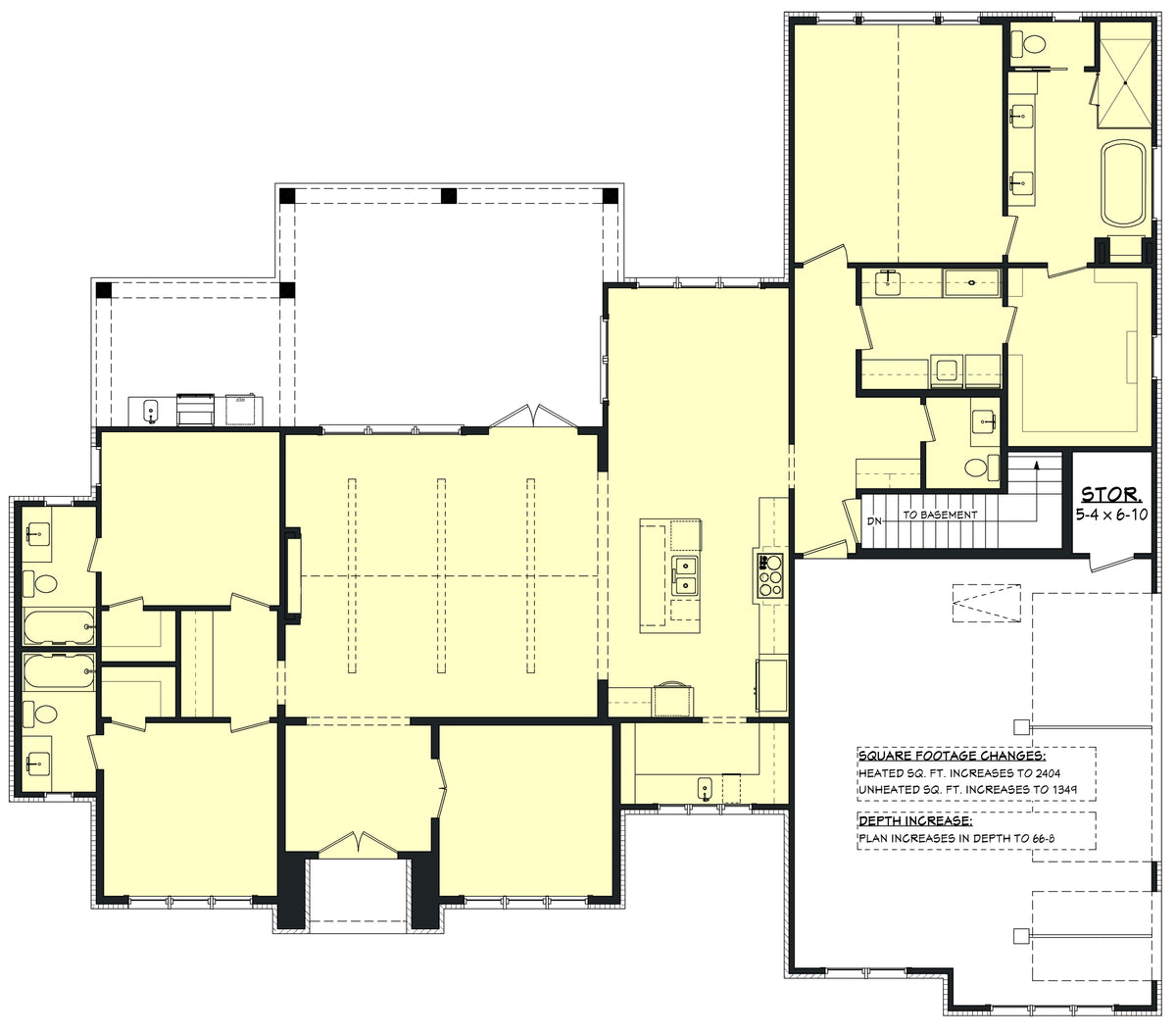 H8123-A Transitional House Basement Stair Location Floor Plan, 3 Bedrooms, 3.5 Bathrooms | Haney House Plan 