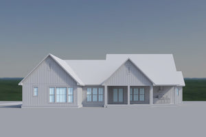 H8123-A Transitional House, 3 Bedrooms, 3.5 Bathrooms | Haney House Plan Grayscale