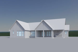H8123-A Transitional House, 3 Bedrooms, 3.5 Bathrooms | Haney House Plan Grayscale