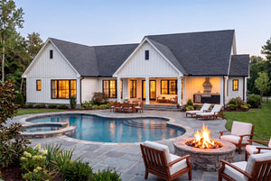 H8123-A Transitional House, 3 Bedrooms, 3.5 Bathrooms | Haney House Plan Exterior-4