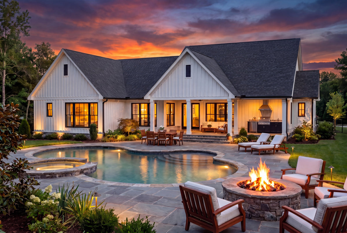 H8123-A Transitional House, 3 Bedrooms, 3.5 Bathrooms | Haney House Plan Exterior-3