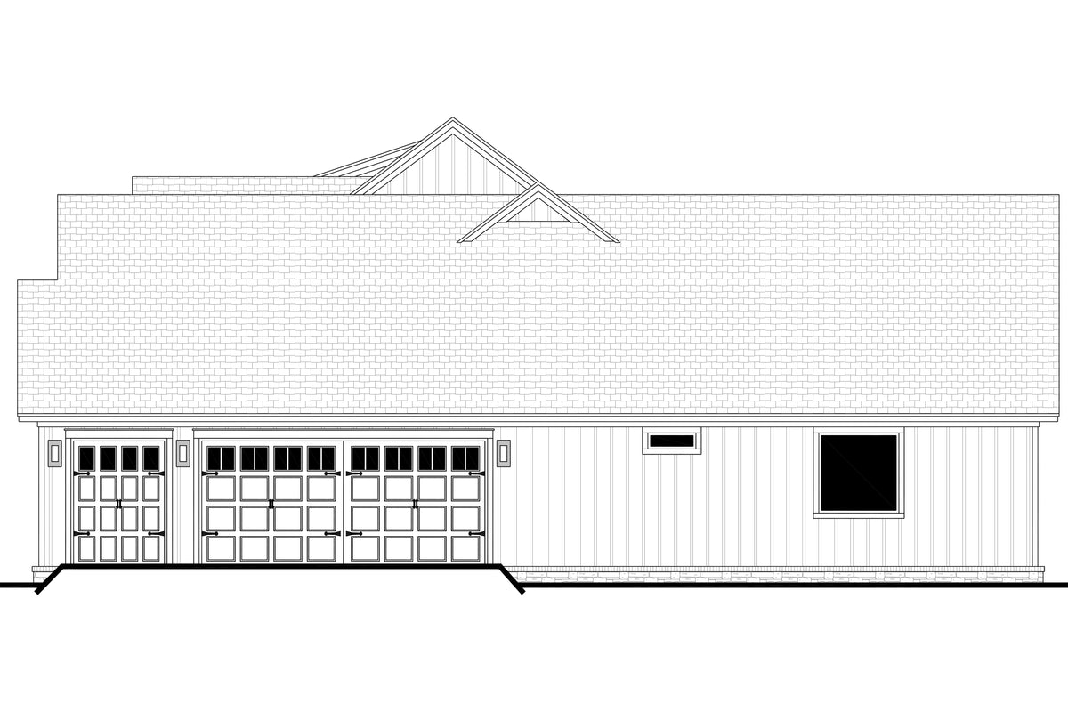 H8123-A Transitional House, 3 Bedrooms, 3.5 Bathrooms | Haney House Plan Right CAD