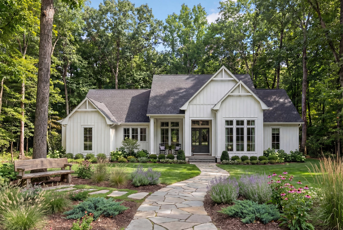 H1593-A Modern Farmhouse, 3 Bed, 2.5 Bath | 2397-S House Plan Exterior-1