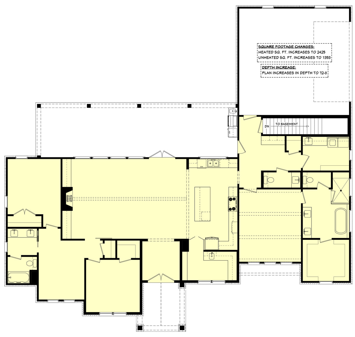 H7268-A Sullivan House Basement Stair Location Floor Plan