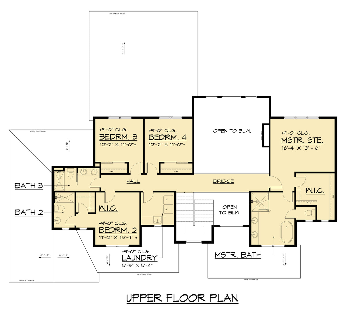 AC8162-A Transitional Modern Farmhouse Second Floor Plan, 5 Bedrooms, 4.5 Bathrooms | Malanchuk Lakewood House Plan 