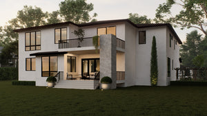 AC8169-A Contemporary House, 5 Bedrooms, 5.5 Bathrooms | Mohjeet Tuscan House Plan Exterior-4