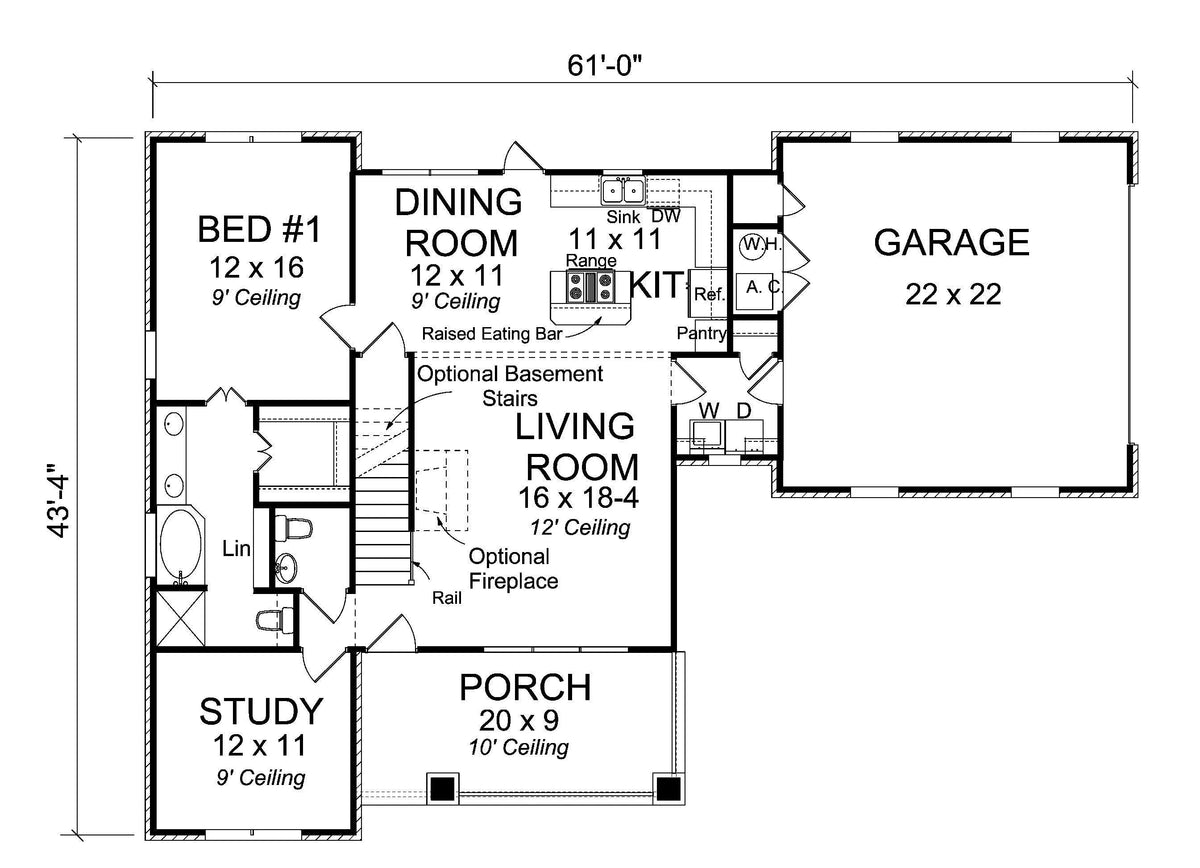 Whitewood House Plan - Archival Designs House Plans, floor plan