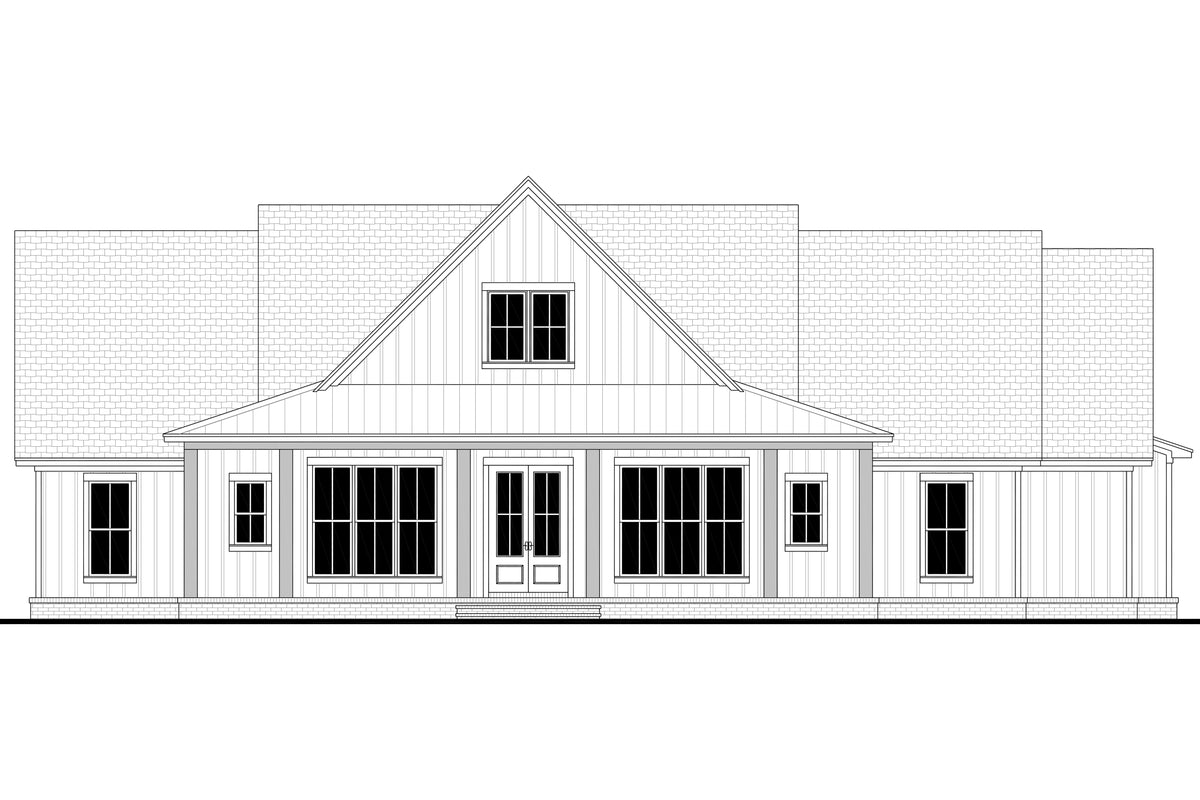 H8407-A Farmhouse House, 4 Bedrooms, 2.5 Bathrooms | Clark House Plan Front CAD