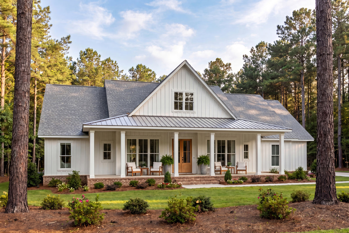 H8407-A Farmhouse House, 4 Bedrooms, 2.5 Bathrooms | Clark House Plan Exterior-10