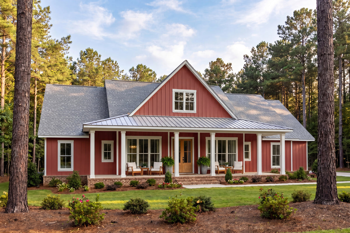 H8407-A Farmhouse House, 4 Bedrooms, 2.5 Bathrooms | Clark House Plan Exterior-11