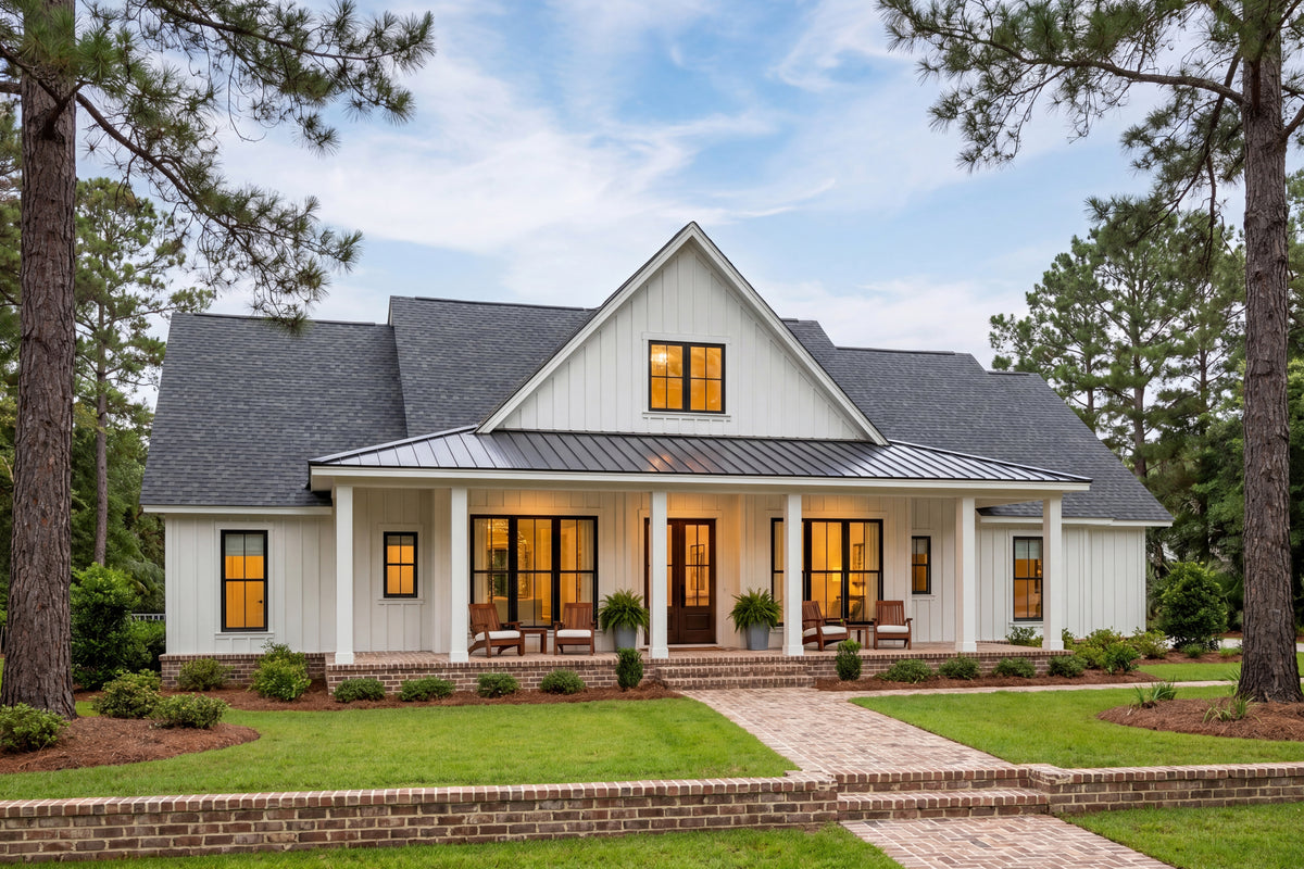 H8407-A Farmhouse House, 4 Bedrooms, 2.5 Bathrooms | Clark House Plan Exterior