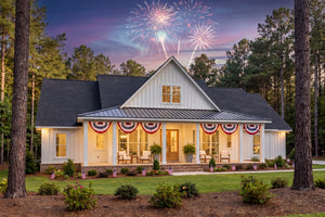 H8407-A Farmhouse House, 4 Bedrooms, 2.5 Bathrooms | Clark House Plan Exterior-2