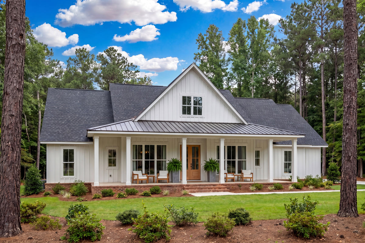 H8407-A Farmhouse House, 4 Bedrooms, 2.5 Bathrooms | Clark House Plan Exterior-3