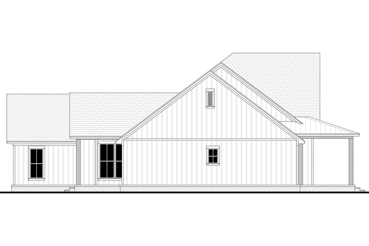 H8407-A Farmhouse House, 4 Bedrooms, 2.5 Bathrooms | Clark House Plan Left CAD